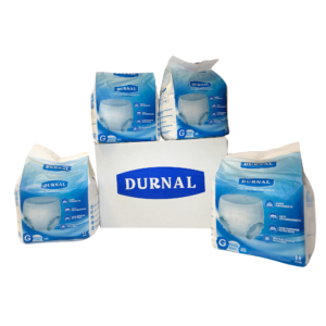CAJA PAÑAL PARA ADULTO TIPO ROPA INTERIOR DURNAL TALLA GRANDE. 40 PIEZAS.
